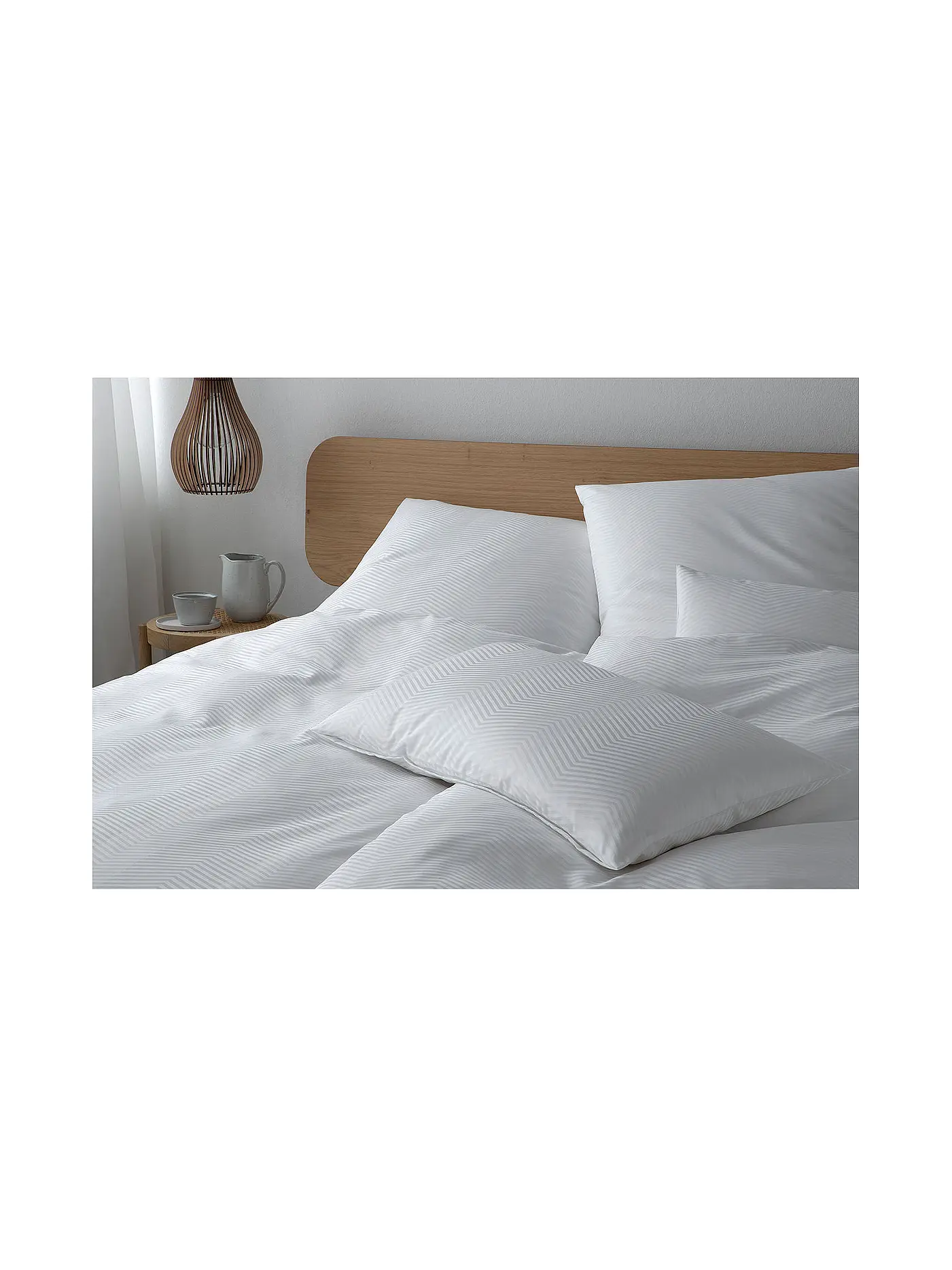 ELEGANTE | Damast Bettwäsche Canova 70x90cm / 140x200cm Weiss | 